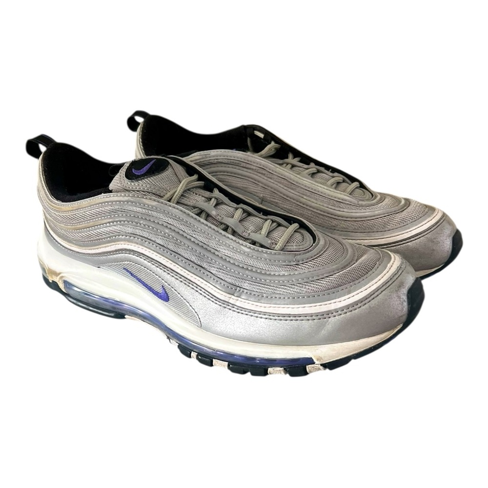 NIKE MEN AIR MAX 97 METALLIC SILVER-PURPLE-WHITE SZ 12 [DJ0717-001]